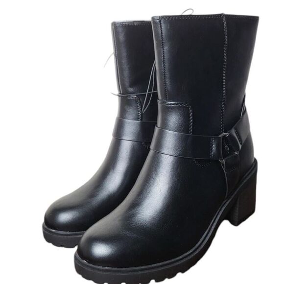 Universal Thread Women’s Black Greyson Combat Lug Sole Ankle Bootie Size 6 - Picture 1 of 3